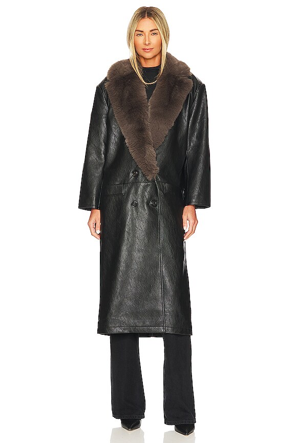 view 2 of 4 Dimes Faux Leather Coat in Black