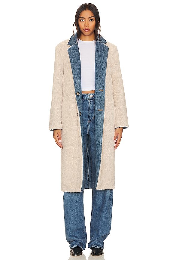 view 2 of 4 Reversible Sherpa Dimes Coat in Classic Blue