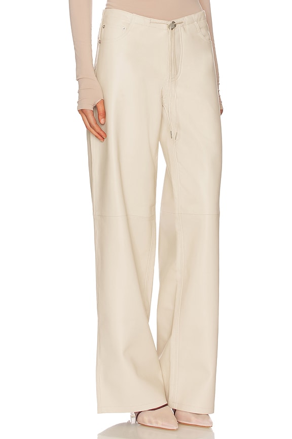 view 2 of 6 Cool Wide Leg in Beige Leather