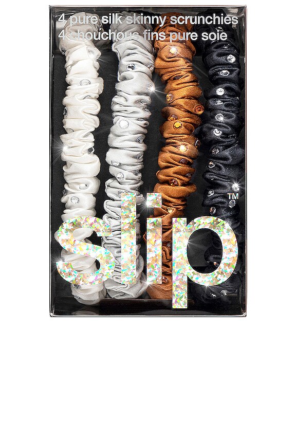 view 2 of 2 Crystal Skinnie Scrunchie 4 Pack in Disco Fever