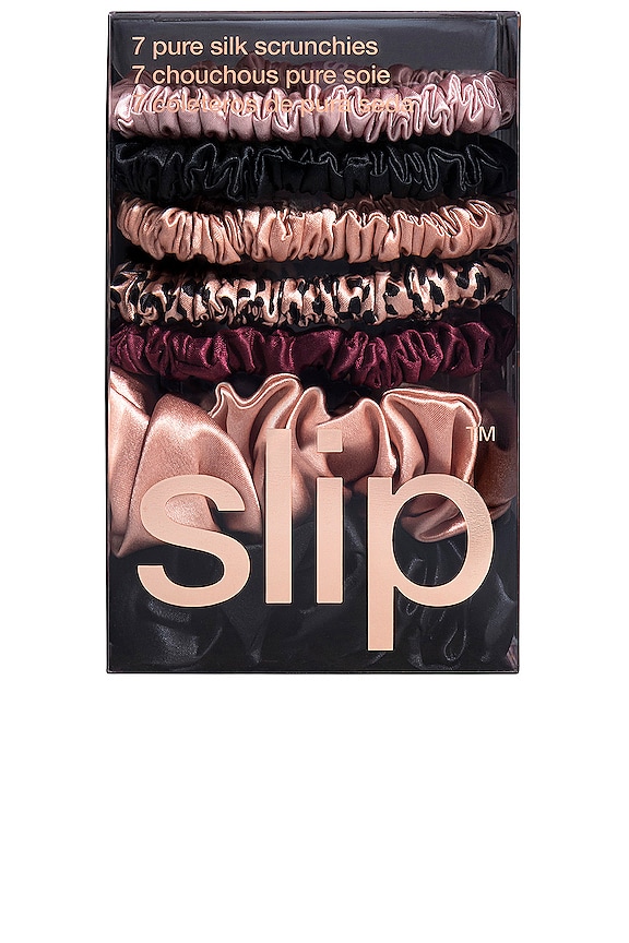 view 2 of 2 Pure Silk Mega Scrunchie Set 7 Pack in Plum Rose