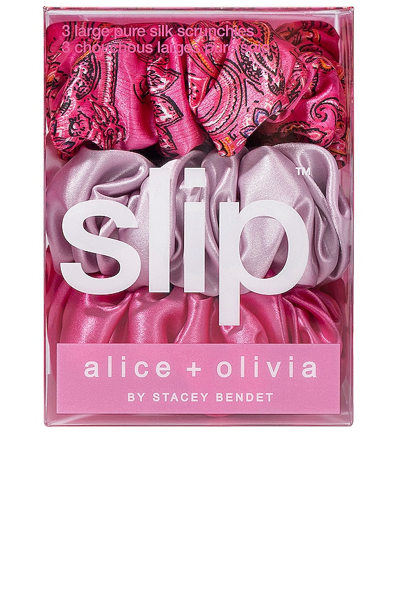 view 2 of 3 LIMITED EDITION ALICE & OLIVIA X SLIP LARGE SCRUNCHIE 3 PACK 라지 스크런치 3가지 세트 in Spring Rose