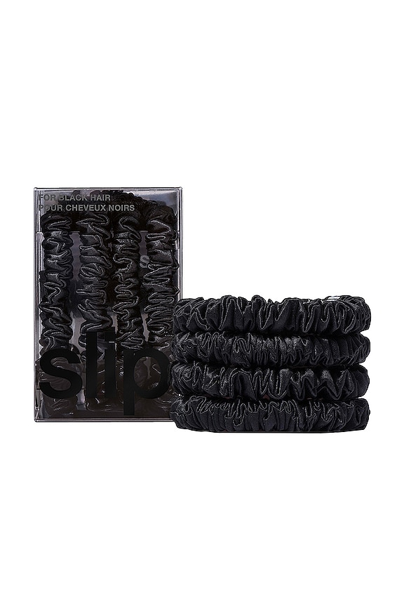 view 2 of 3 Skinny Scrunchies 4 Pack In Black in Black