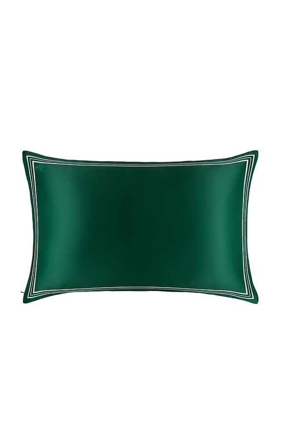 view 2 of 7 Pure Silk Queen Pillowcase in Green