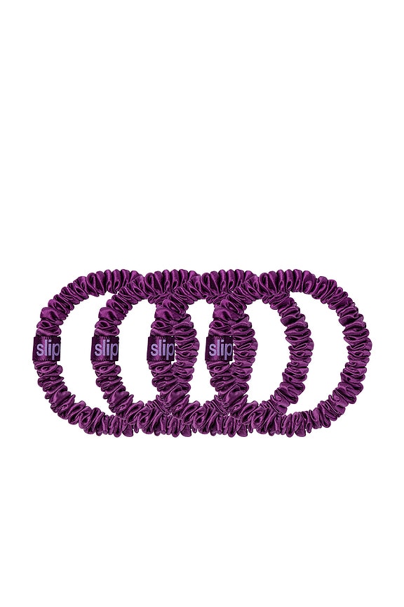 view 2 of 7 Skinny Scrunchies Set Of 4 in Dark Purple