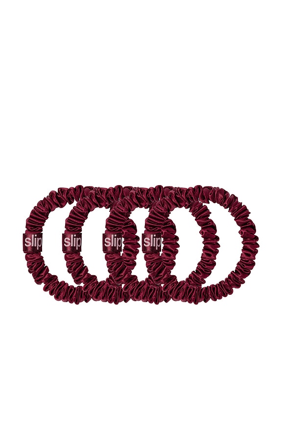 view 2 of 7 Skinny Scrunchies Set Of 4 in Maroon