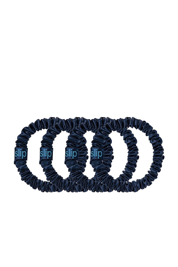 view 2 of 7 Skinny Scrunchies Set Of 4 in Navy