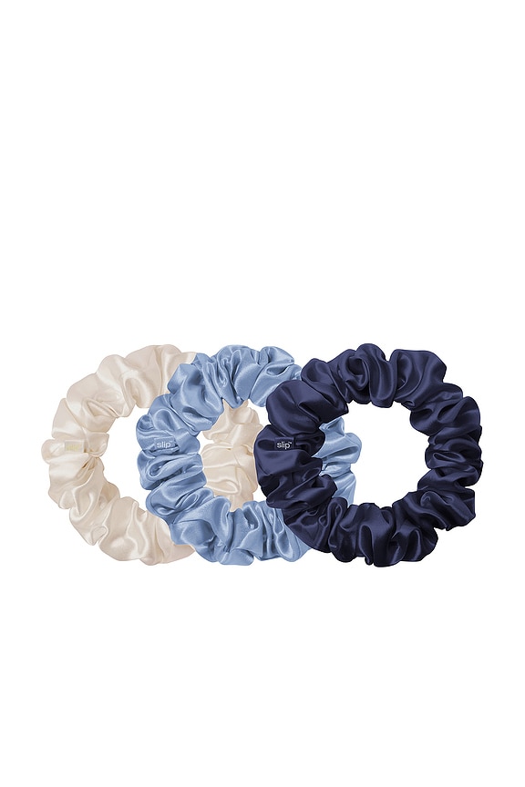 view 2 of 6 CHOUCHOUS GRAND FORMAT PURE SILK SET OF 3 PURE SILK LARGE SCRUNCHIES in Skye