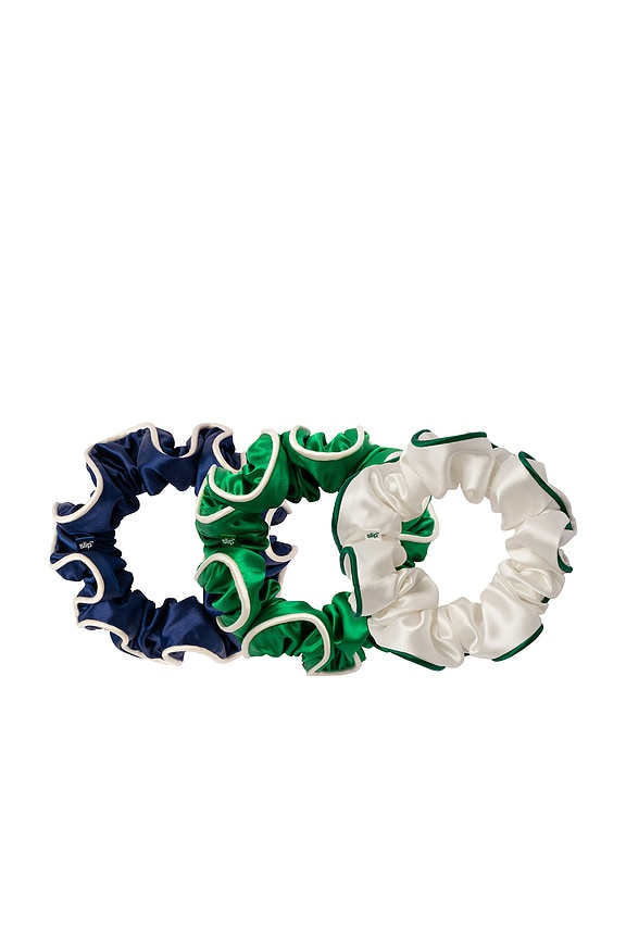 view 2 of 6 COLETEROS GRANDES DE SEDA PURA PURE SILK LARGE SCRUNCHIES in Game Day