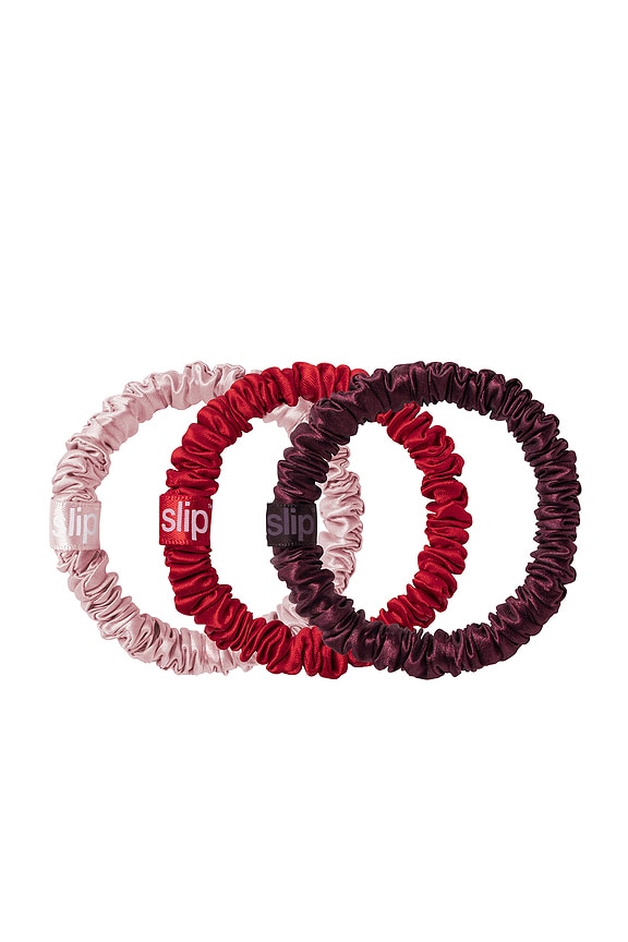 view 2 of 8 ADORNO TRÍO DE COLETEROS DELGADOS SKINNY SCRUNCHIE TRIO ORNAMENT in Emmie