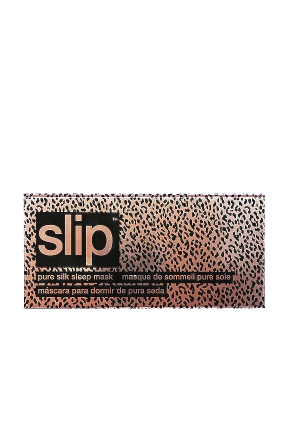 view 2 of 3 Pure Silk Sleep Mask in Rose Leopard