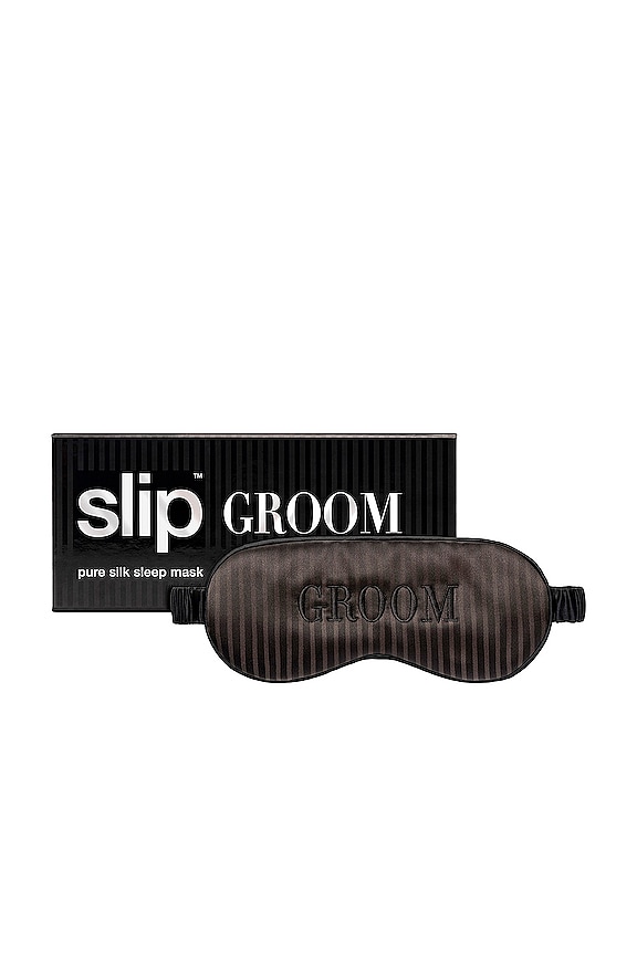 view 2 of 3 Groom Pure Silk Sleep Mask Bridal Collection in Groom