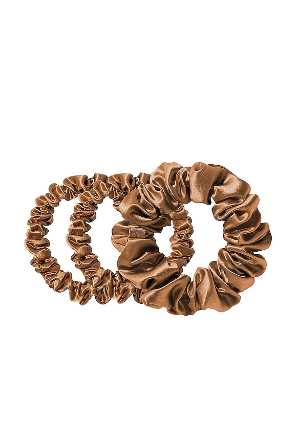 view 2 of 6 ASSORTED SCRUNCHIE SET OF 3 머리끈 세트 in Copper