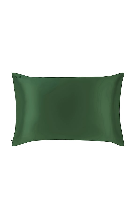 view 2 of 10 TAIE D'OREILLER FORMAT QUEEN EN SOIE PURE SILK QUEEN PILLOWCASE in Moss Green