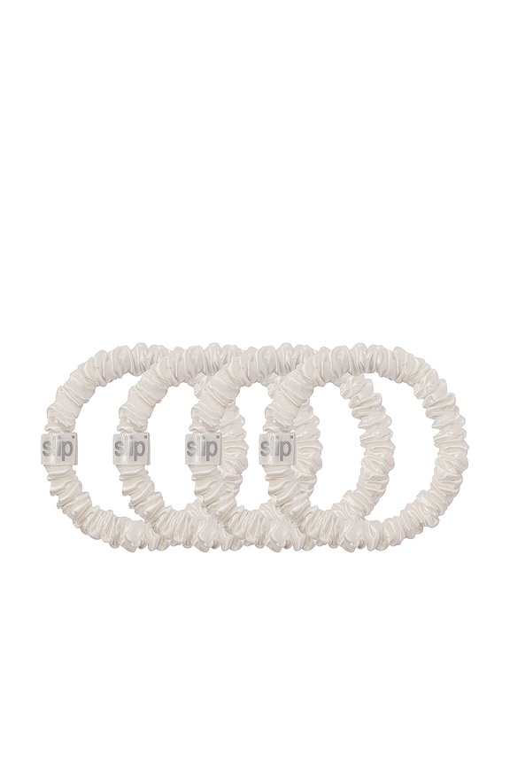 view 2 of 4 Skinny Scrunchies Set Of 4 in White