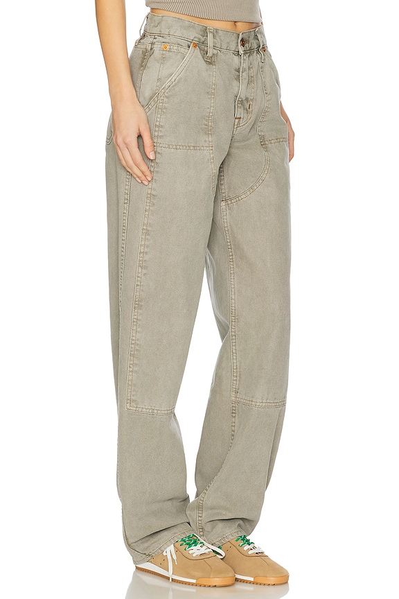 view 2 of 6 Tess Long Worker Jeans in Faded Olive