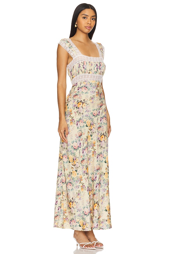 view 2 of 3 The Veronica Slip Dress in Blonde Floral & Pink Lace