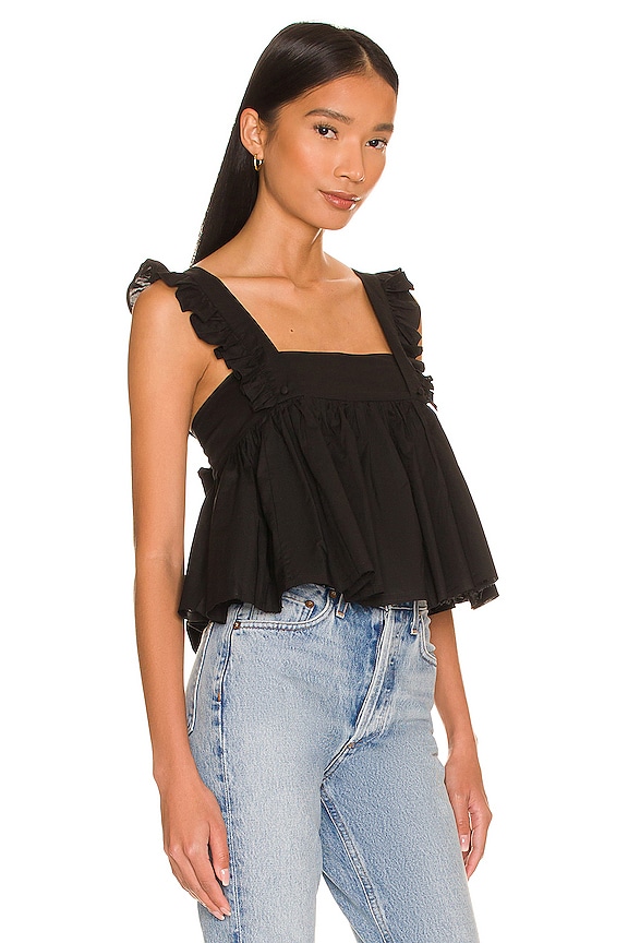 view 2 of 4 The Caviar Ruffle Apron Top in Black