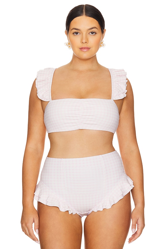 view 2 of 9 TOP BIKINI in Baby Pink Gingham