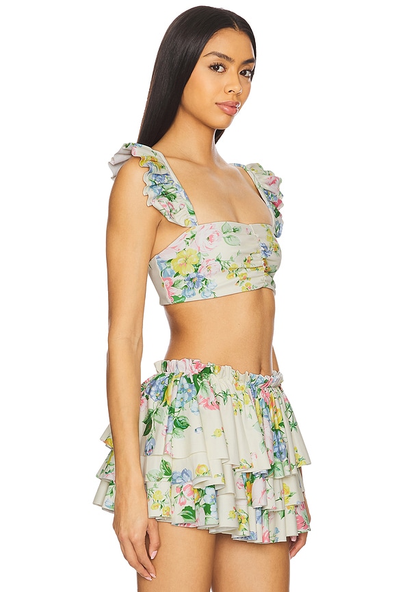 view 2 of 4 The Ruffle Bikini Top in Briar Rose