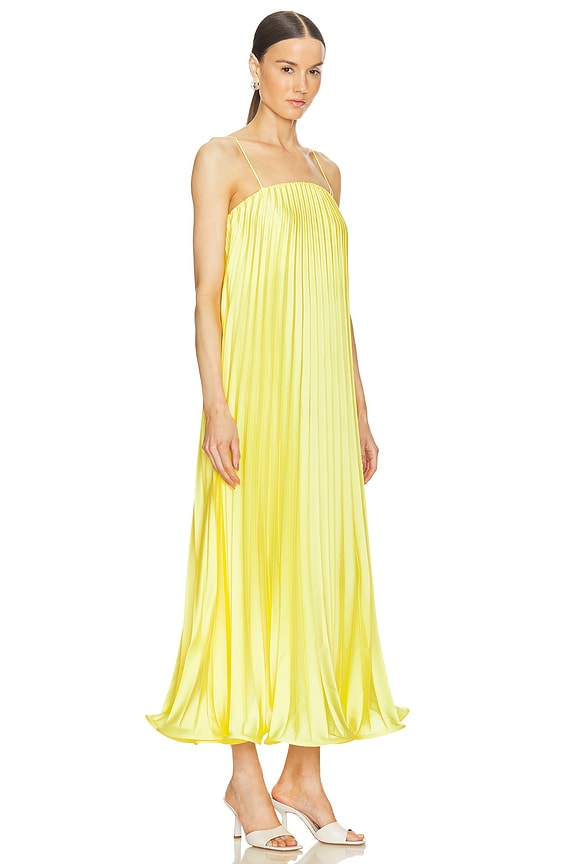 view 2 of 3 Gianna Pleated Midi Dress in Tuscany Yellow
