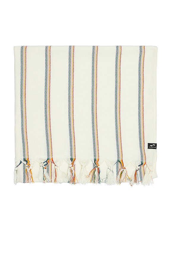 view 2 of 3 TOALLA BAJA STRIPE TURKISH TOWEL in Cream