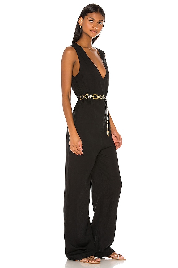 view 2 of 3 Linen Jumpsuit in Black