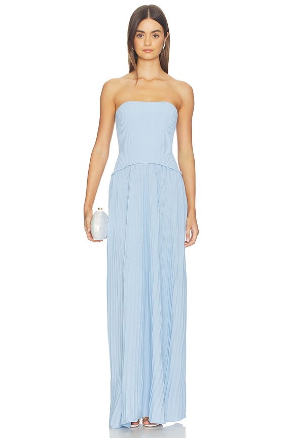 view 1 of 4 The Strapless Soglio Dress in Blue Lagoon