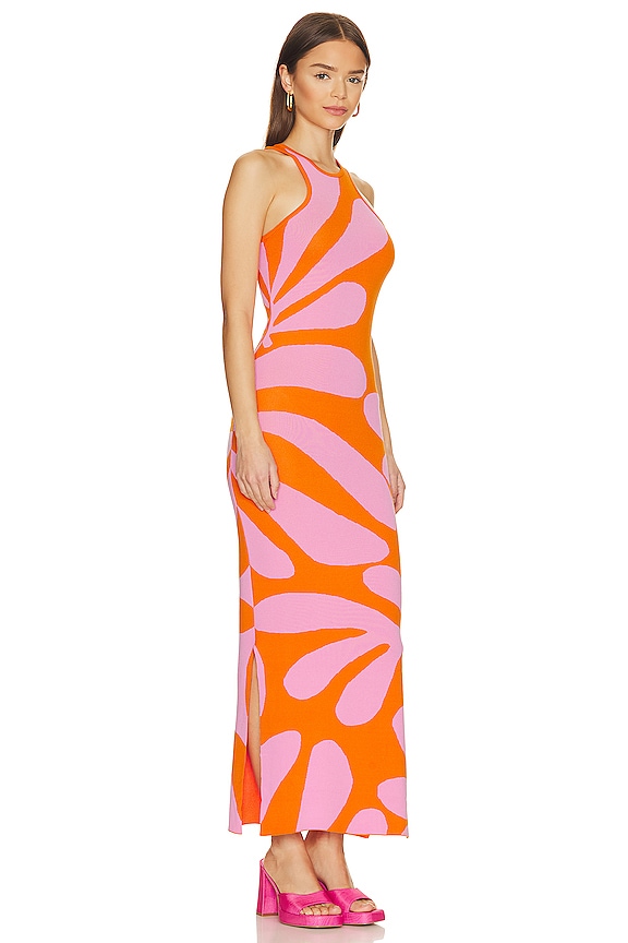 view 2 of 3 Sia Dress in Carnation Pink & Clementine