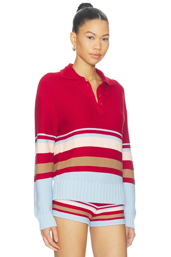 view 2 of 4 PULL THE CLEO in Cranberry Copenhagen Multi Stripe