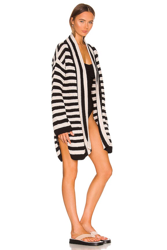 view 2 of 3 MANTEAU LARGE THE DUSTER in Stripe Crochet