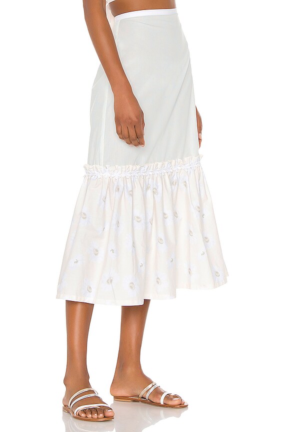 view 2 of 5 FALDA MIDI in White Daisy Print Poplin Combo