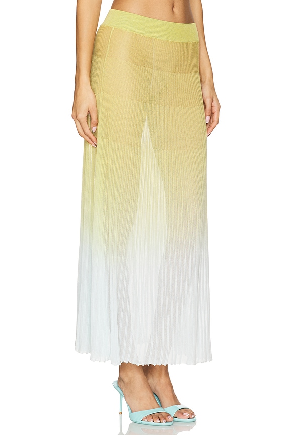 view 2 of 6 Theresa Skirt in Sky & Chartreuse