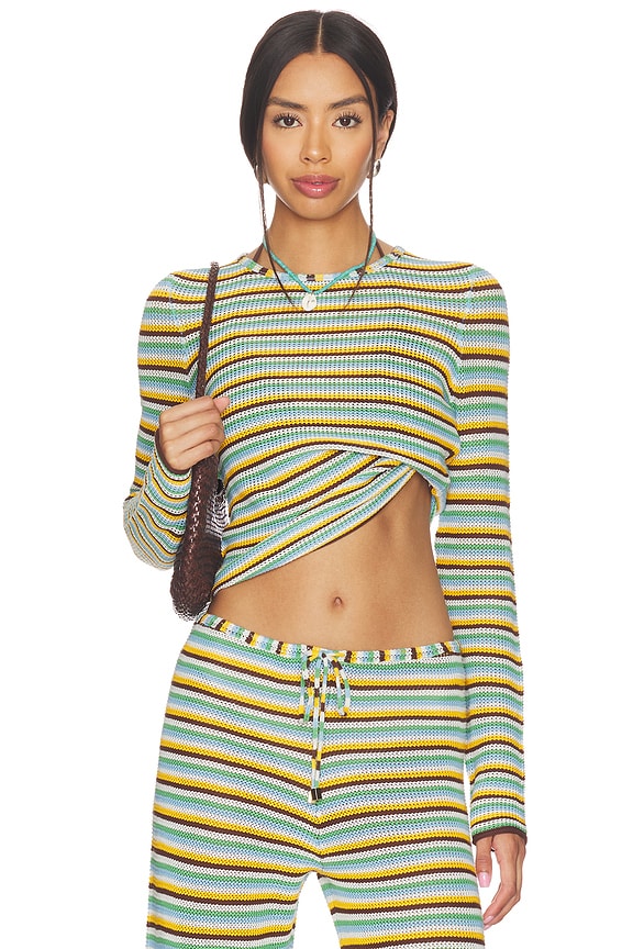 view 1 of 5 The Olandria Top in Multicolor Stripe