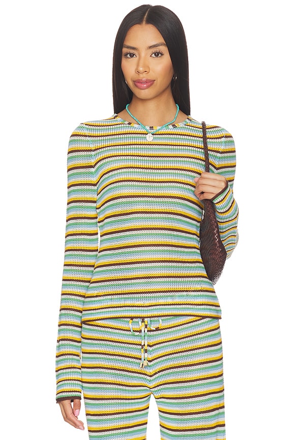 view 2 of 5 The Olandria Top in Multicolor Stripe