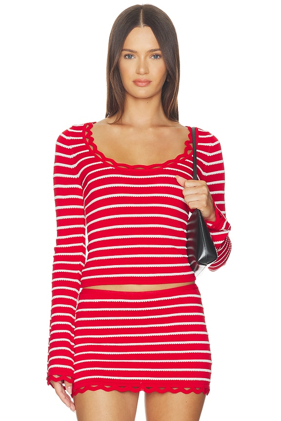 view 2 of 6 The Penelope Top in Lipstick Red