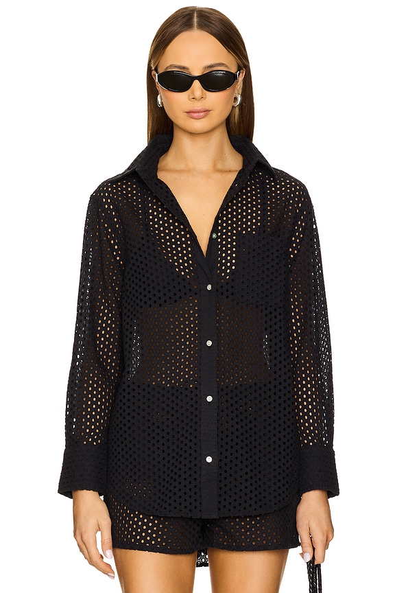 view 2 of 5 BRONTE 버튼다운 탑 in Noir