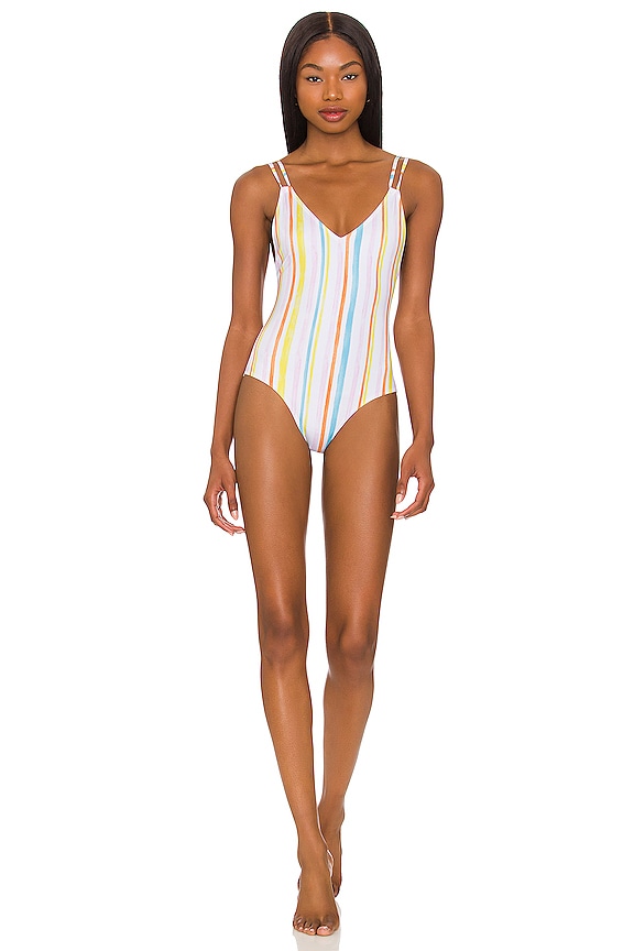 view 2 of 4 The Lynn One Piece in Watercolor Stripe
