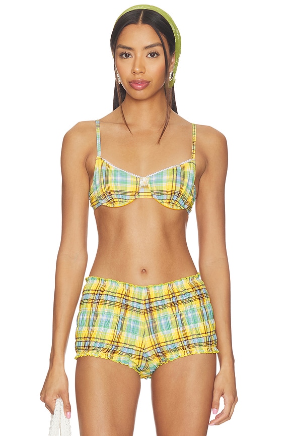 view 1 of 5 The Daphne Bikini Top in Multi Plaid