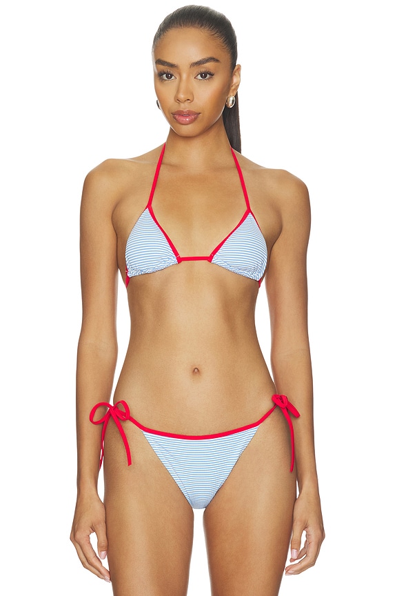 view 1 of 5 HAUT DE MAILLOT DE BAIN TRIANGLE THE IRIS in Marina Blue