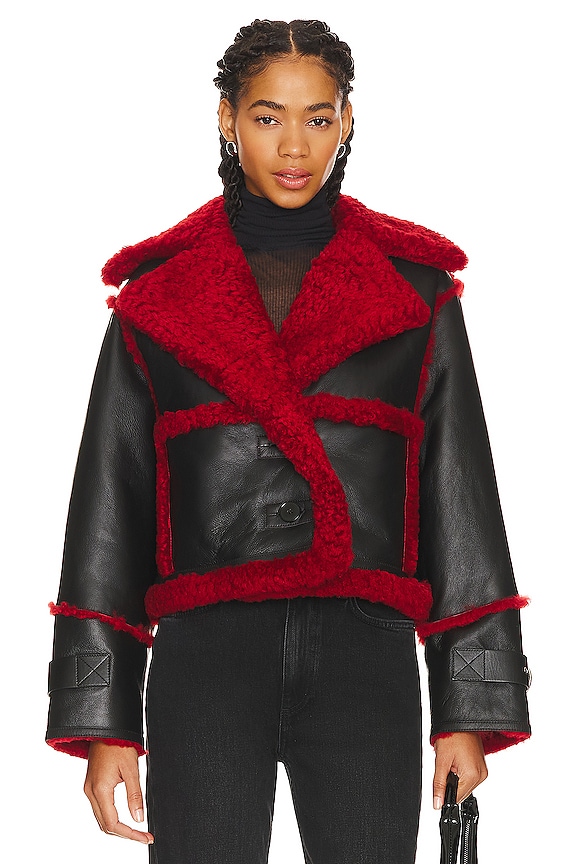 view 2 of 5 MANTEAU COURT REVA in Black & Red
