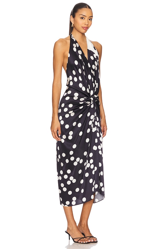 view 2 of 3 Guadalupe Dress in Navy White Dots