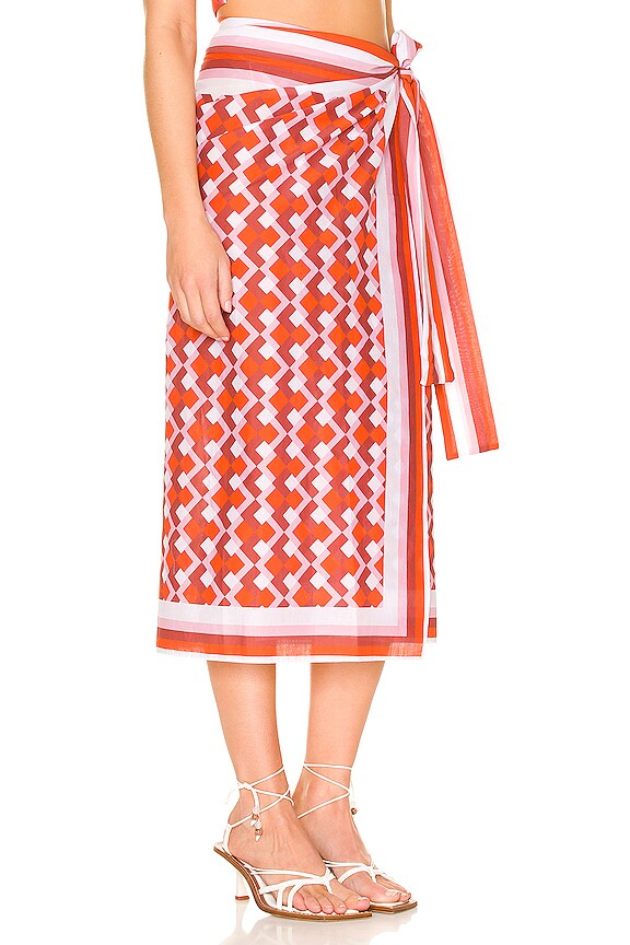 view 2 of 4 Giulia Skirt Pareo in Geometric Rouge