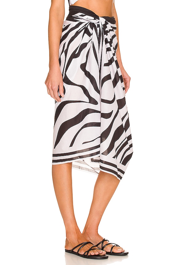 view 2 of 4 Giulia Skirt Pareo in Black & White Ripple