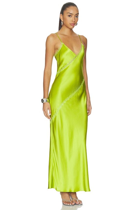 view 2 of 3 Cece Lace Inset Cami Dress in Chartreuse