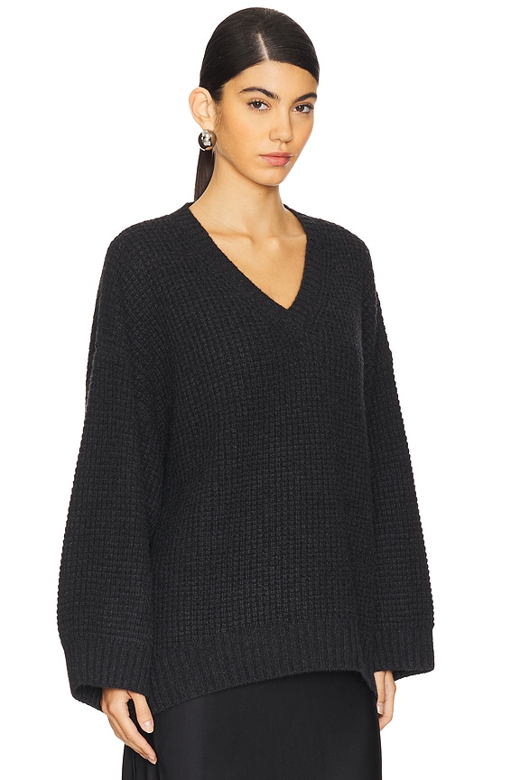 view 2 of 4 Linden Cashmere Sweater in Asphalt Charcoal