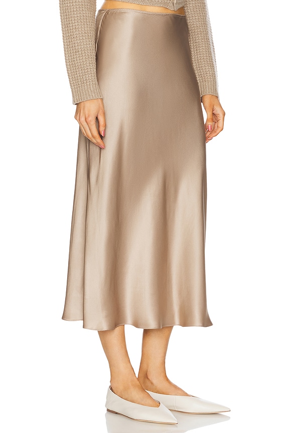 view 2 of 6 Miranda Silk Skirt in Eco Gravel