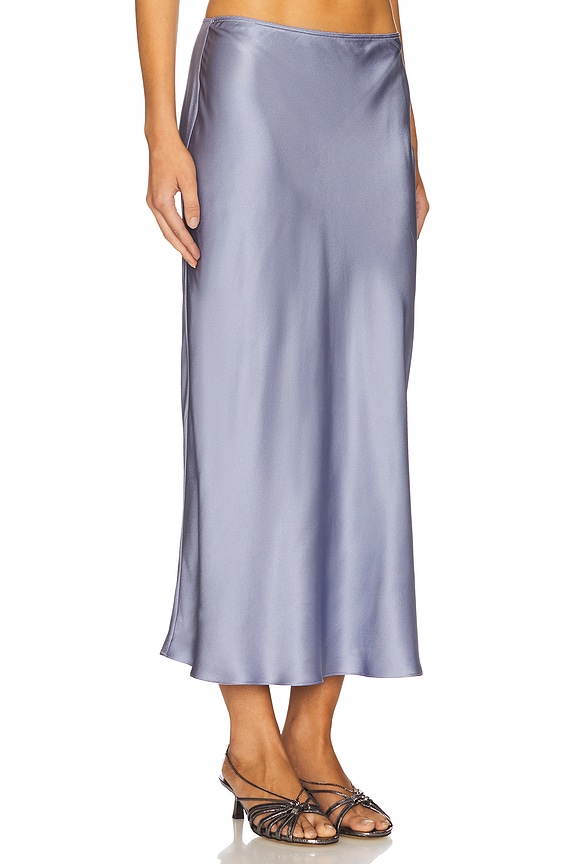 view 2 of 6 Miranda Bias Cut Skirt in Dusty Periwinkle