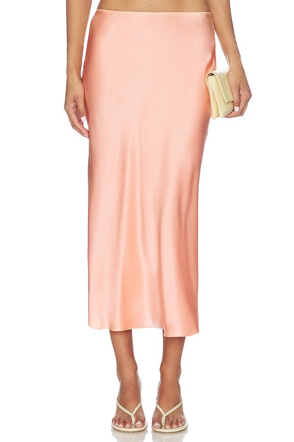 view 1 of 6 Miranda Bias Cut Pull On Skirt in Sherbert