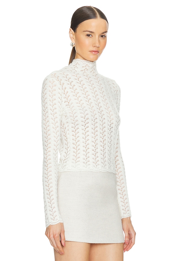 view 2 of 4 Hailey B Cropped Mock Neck Top in Gardenia